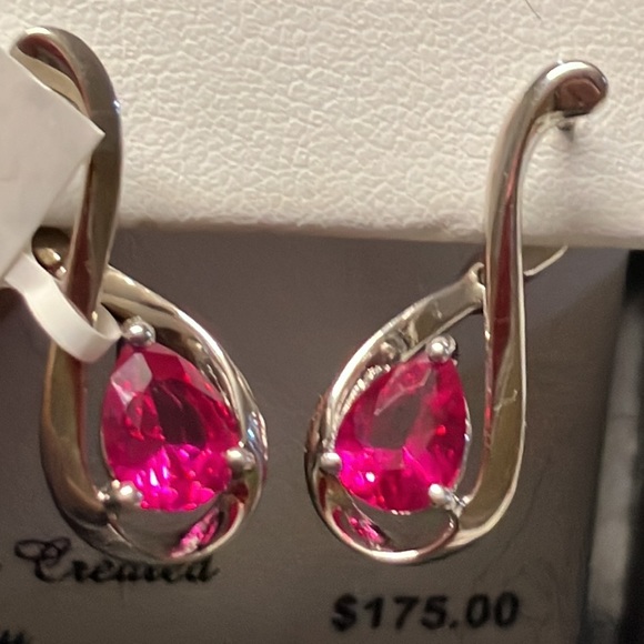 Sterling silver lab created Ruby - Picture 2 of 6